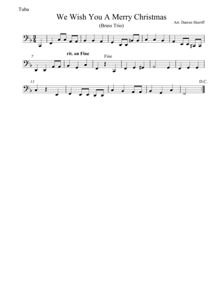 We Wish You a Merry Christmas for Brass Trio (arr. Darren Sheriff)