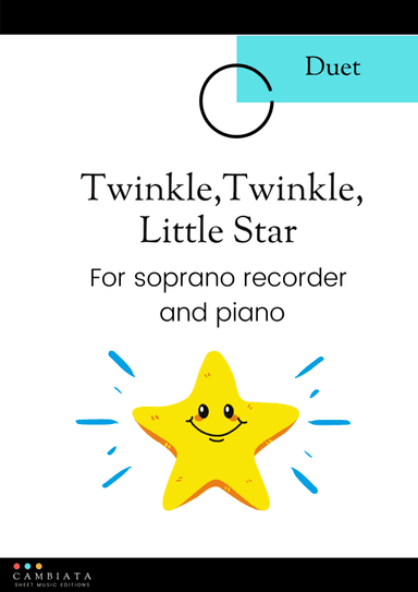 Twinkle,Twinkle, Little Star - For soprano recorder (solo) and piano (Easy/Beginner) (arr. Levy Nunes)