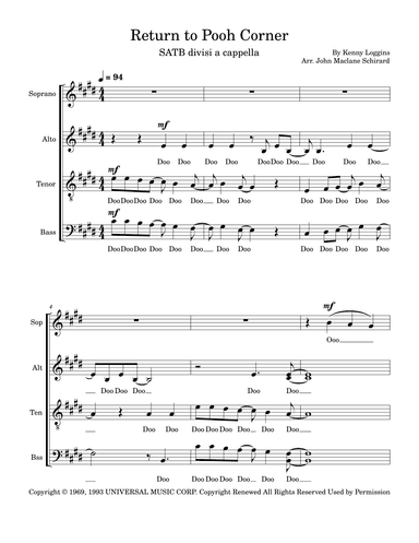 Return To Pooh Corner (arr. John Maclane Schirard)