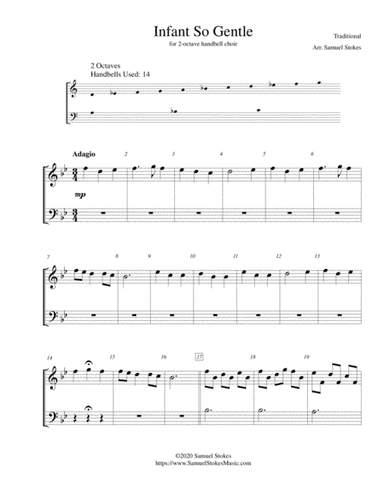 Infant So Gentle - for 2-octave handbell choir (arr. Samuel Stokes)