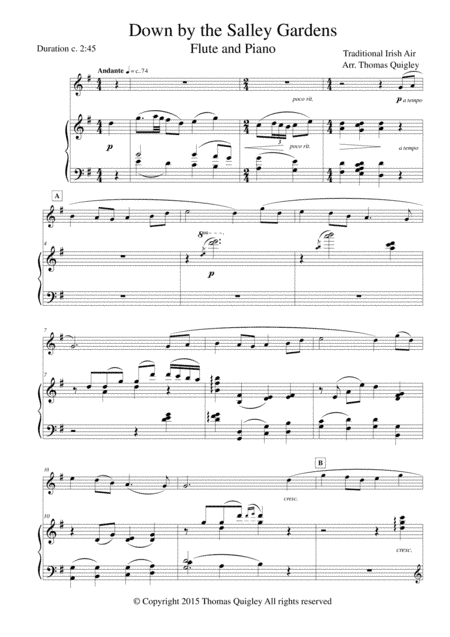 Down By The Salley Gardens (arr. Thomas Quigley)