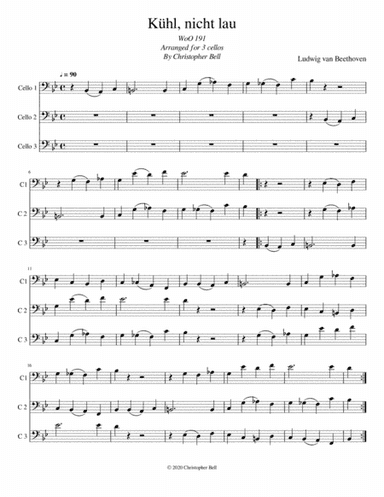 Kühl, nicht lau - Beethoven - Cello Trio (arr. Christopher Bell)