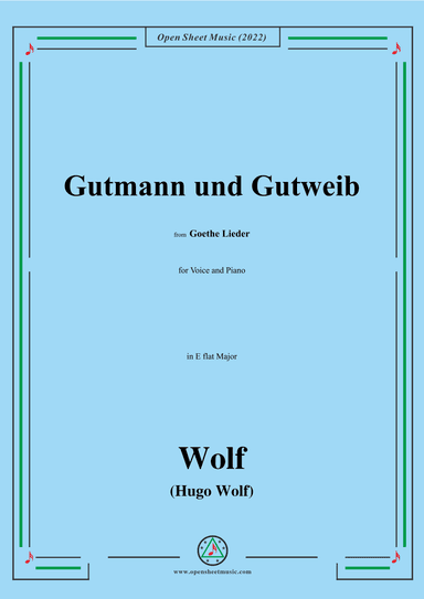 Wolf-Gutmann und Gutweib,in E flat Major,IHW10 No.13 (arr. OSM Press)