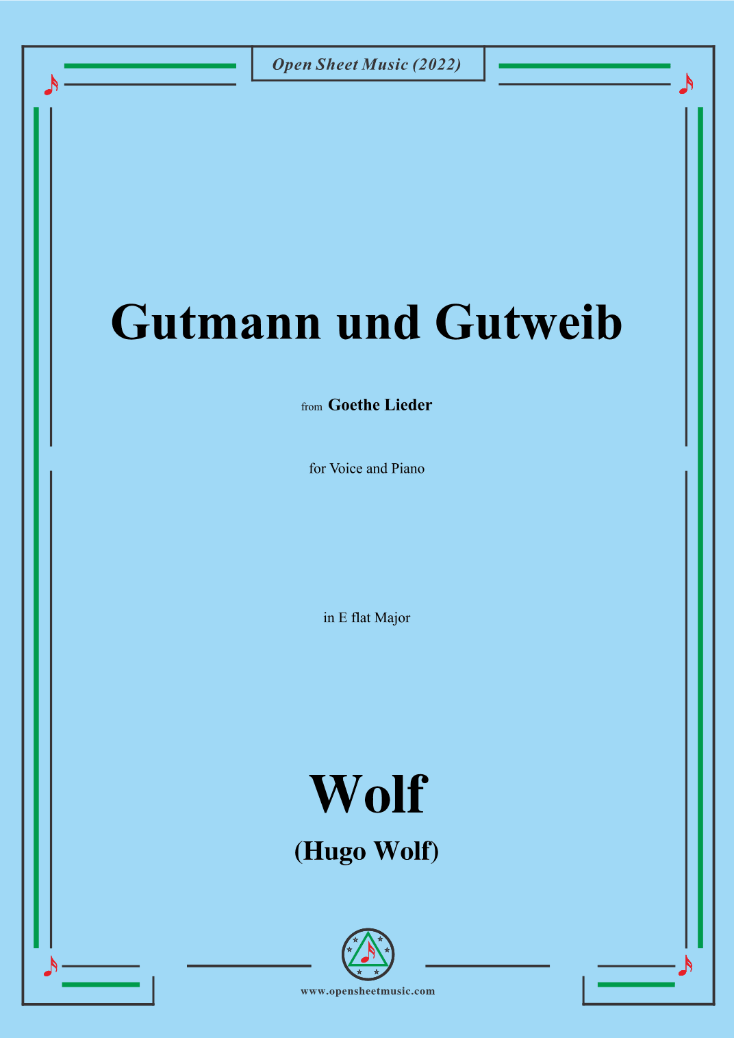 Wolf-Gutmann und Gutweib,in E flat Major,IHW10 No.13 (arr. OSM Press)