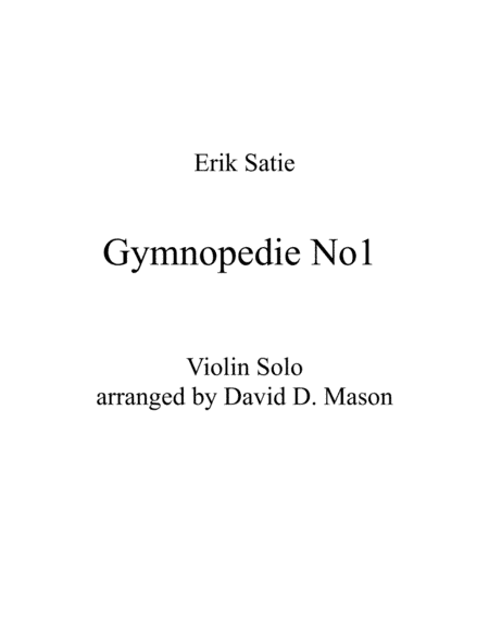 Gymnopedie (arr. David D. Mason)