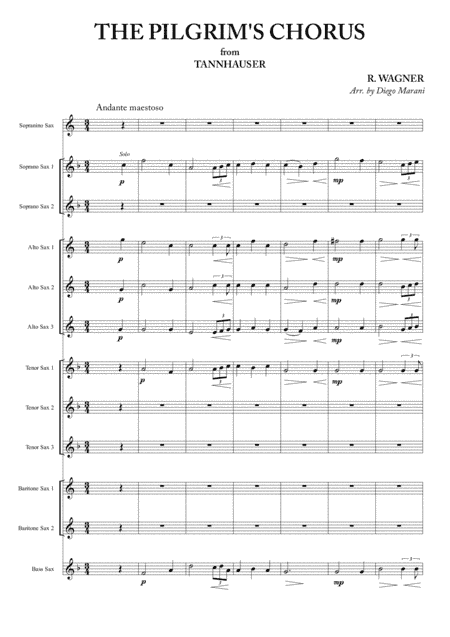 The Pilgrim's Chorus for Saxophone Ensemble (arr. Diego Marani)