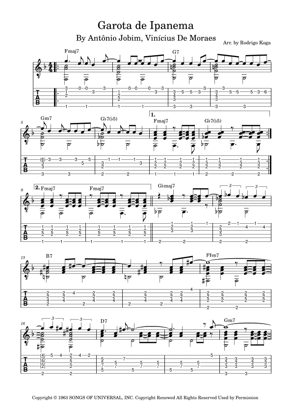 Garôta De Ipanema (arr. Rodrigo Koga)