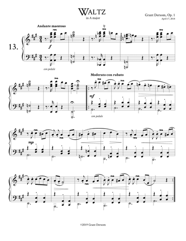 Waltz No. 13 in A major, Op. 1 No. 1