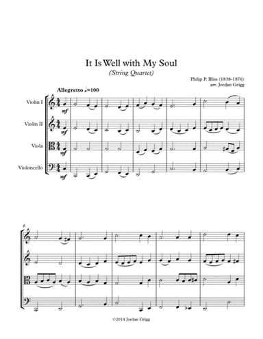 It Is Well with My Soul (String Quartet) (arr. Jordan Grigg)