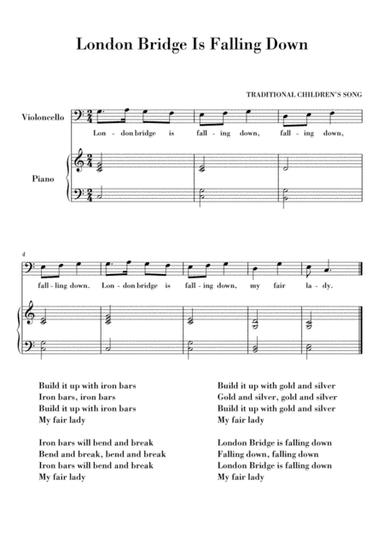 London Bridge Violoncello (Easy Beginner) (arr. Ahiva Editions)