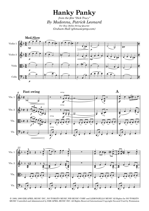 Hanky Panky (arr. Graham Hall (ghmusicprep.com))