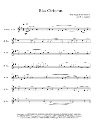 Blue Christmas (arr. B. C. Dockery)