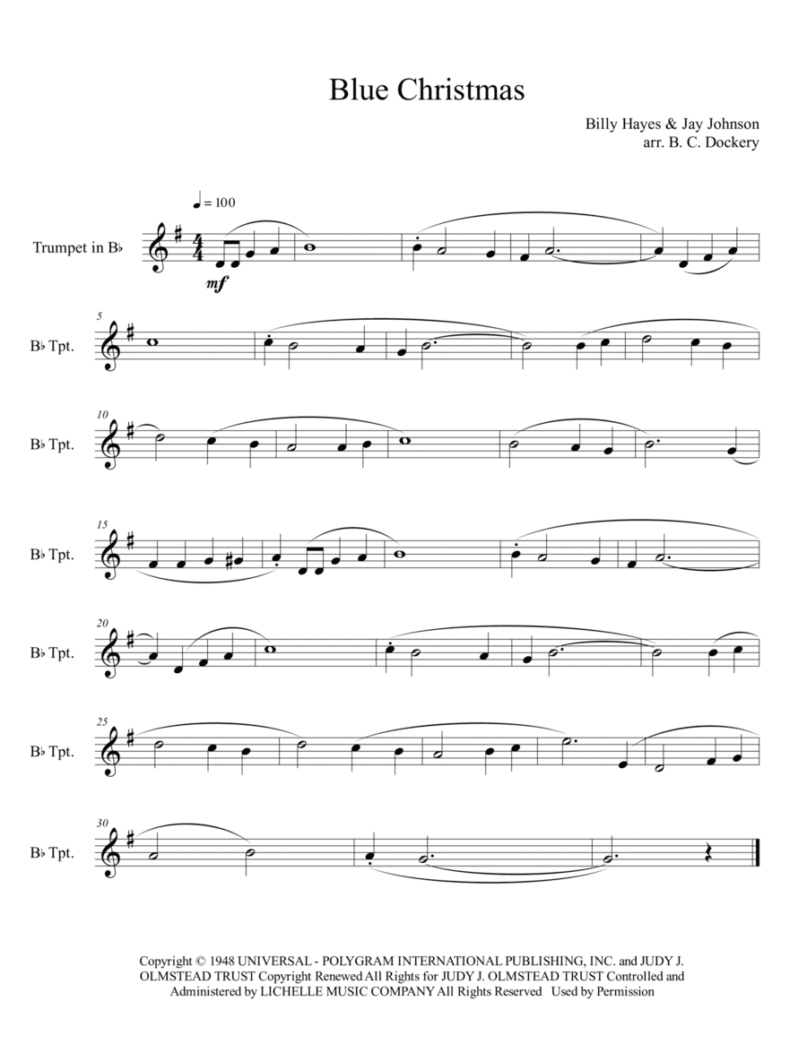 Blue Christmas (arr. B. C. Dockery)