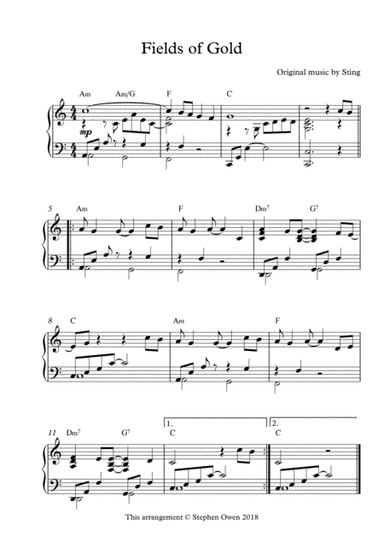 Fields Of Gold (arr. Stephen Owen)