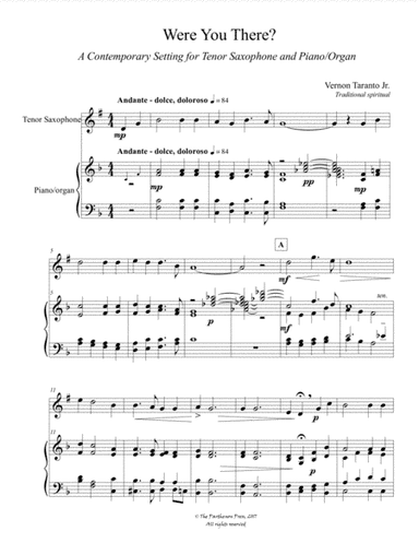 Were You There? (arr. Vernon Taranto Jr.)