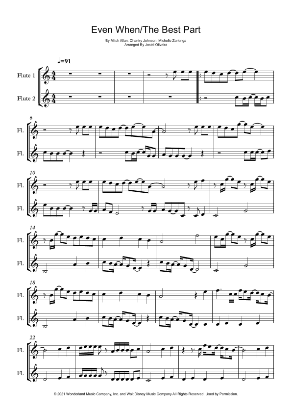 Even When/the Best Part (arr. Josiel Oliveira)