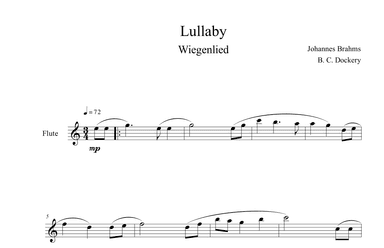 Brahms's Lullaby (Flute Solo) (arr. B. C. Dockery)