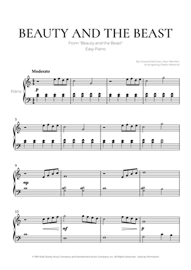 Beauty And The Beast (arr. Pedro Merendi)