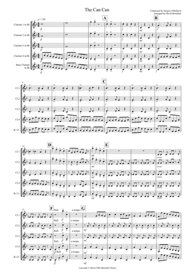 The Can Can for Clarinet Quinet (arr. D.Burndrett)