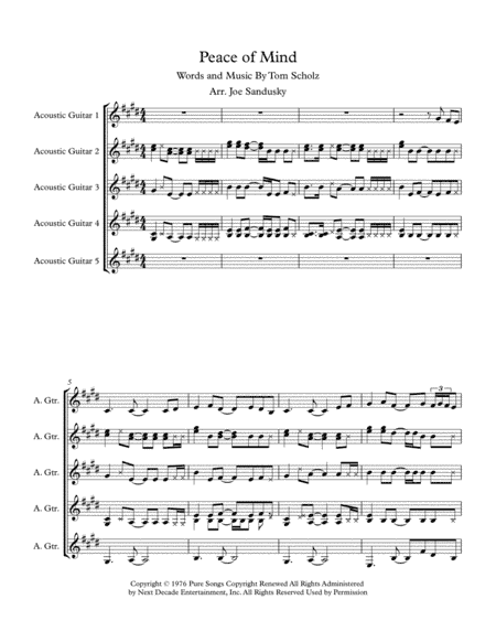 Peace Of Mind (arr. Joe Sandusky)
