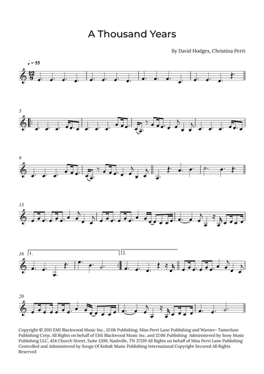 A Thousand Years (arr. Alex Nunes Rodrigues)