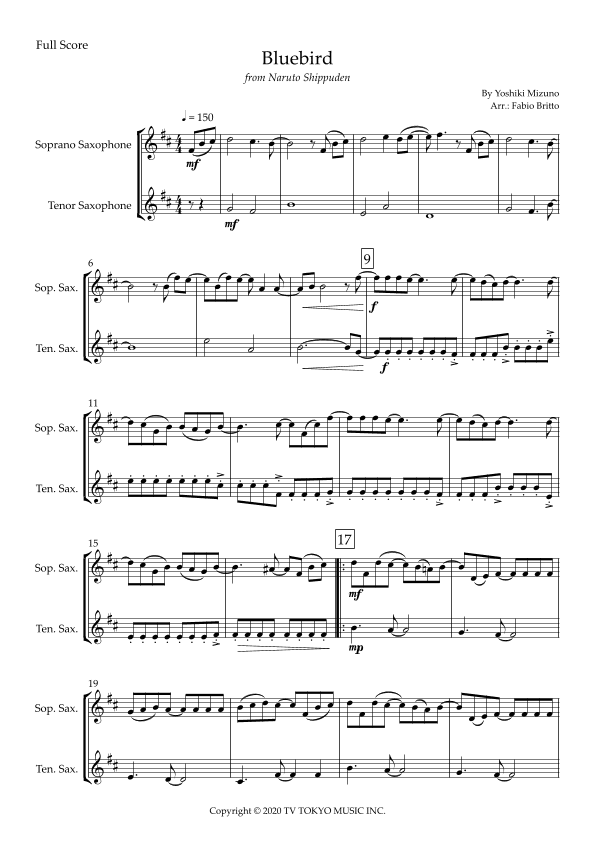 Ikimono Gakari's Blue Bird (arr. Fabio Britto)