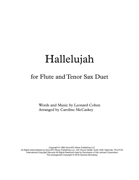Hallelujah (arr. Caroline McCaskey)