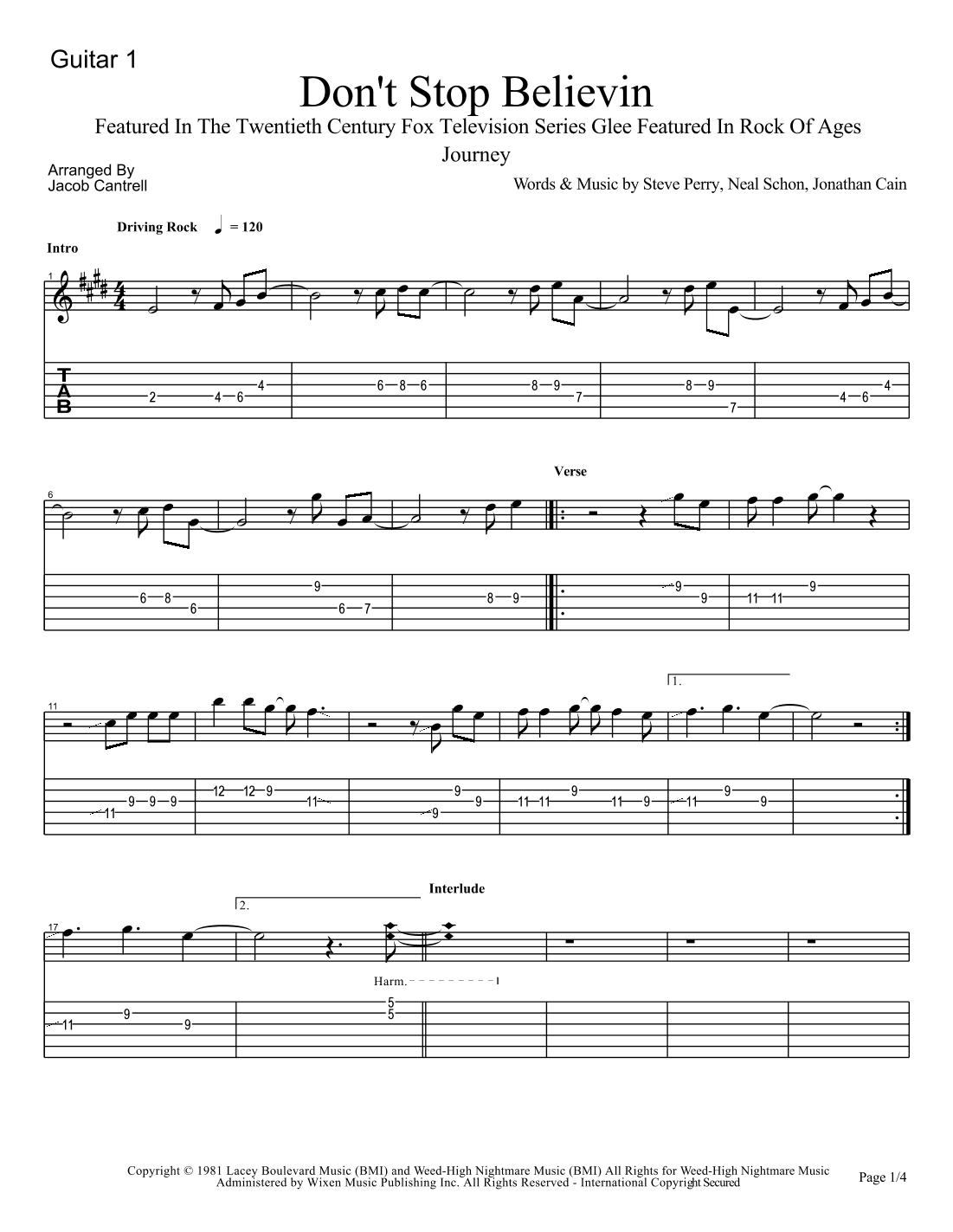 Don't Stop Believin' (arr. Jacob Thomas Cantrell)