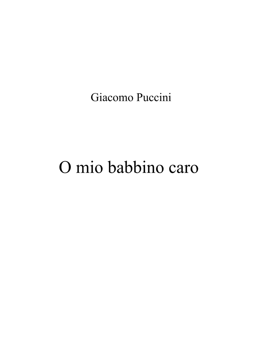 O mio babbino caro (Puccini)_C# major key (or relative minor key) (arr. Albert van Niask)