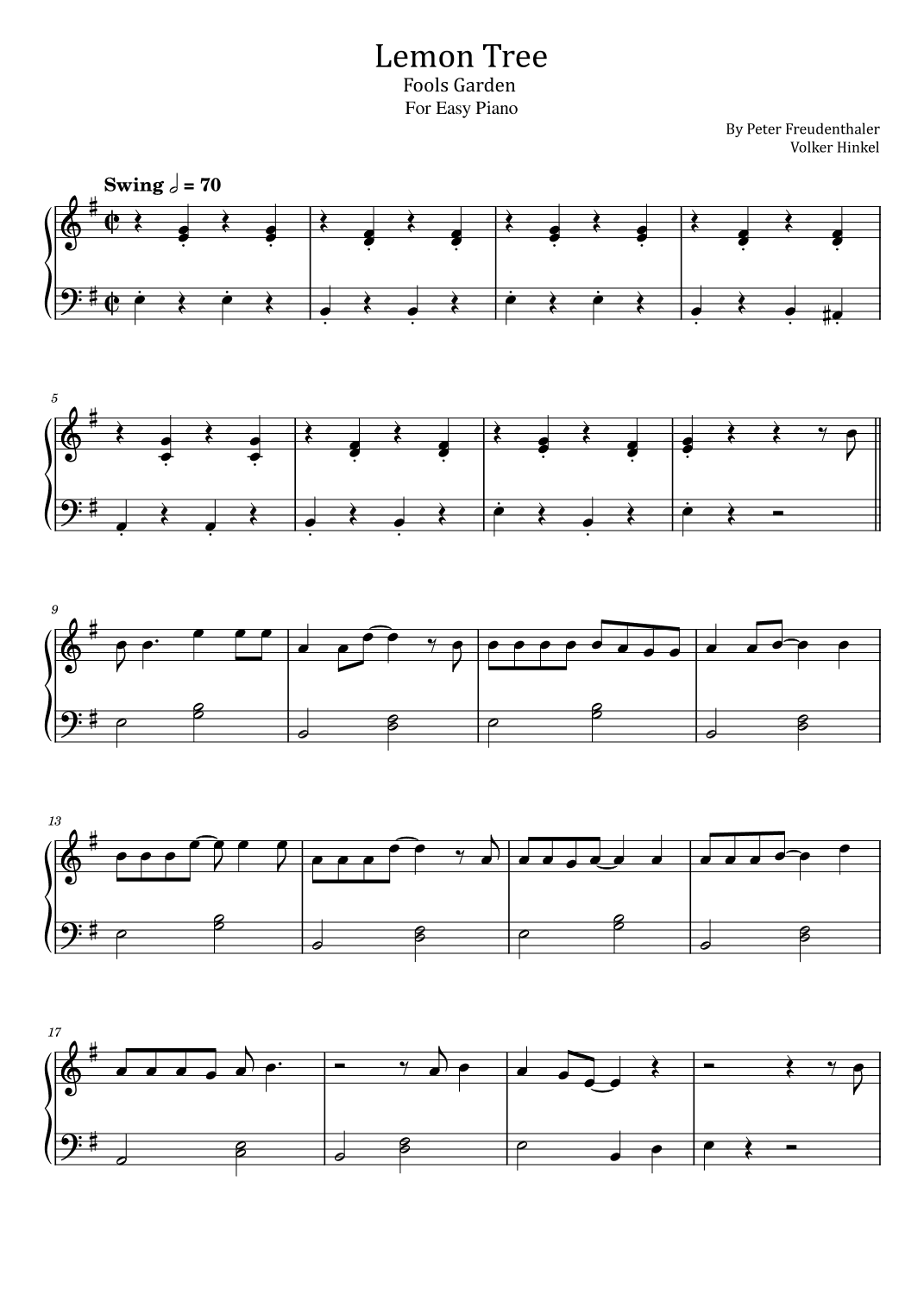 Lemon Tree (arr. poon)
