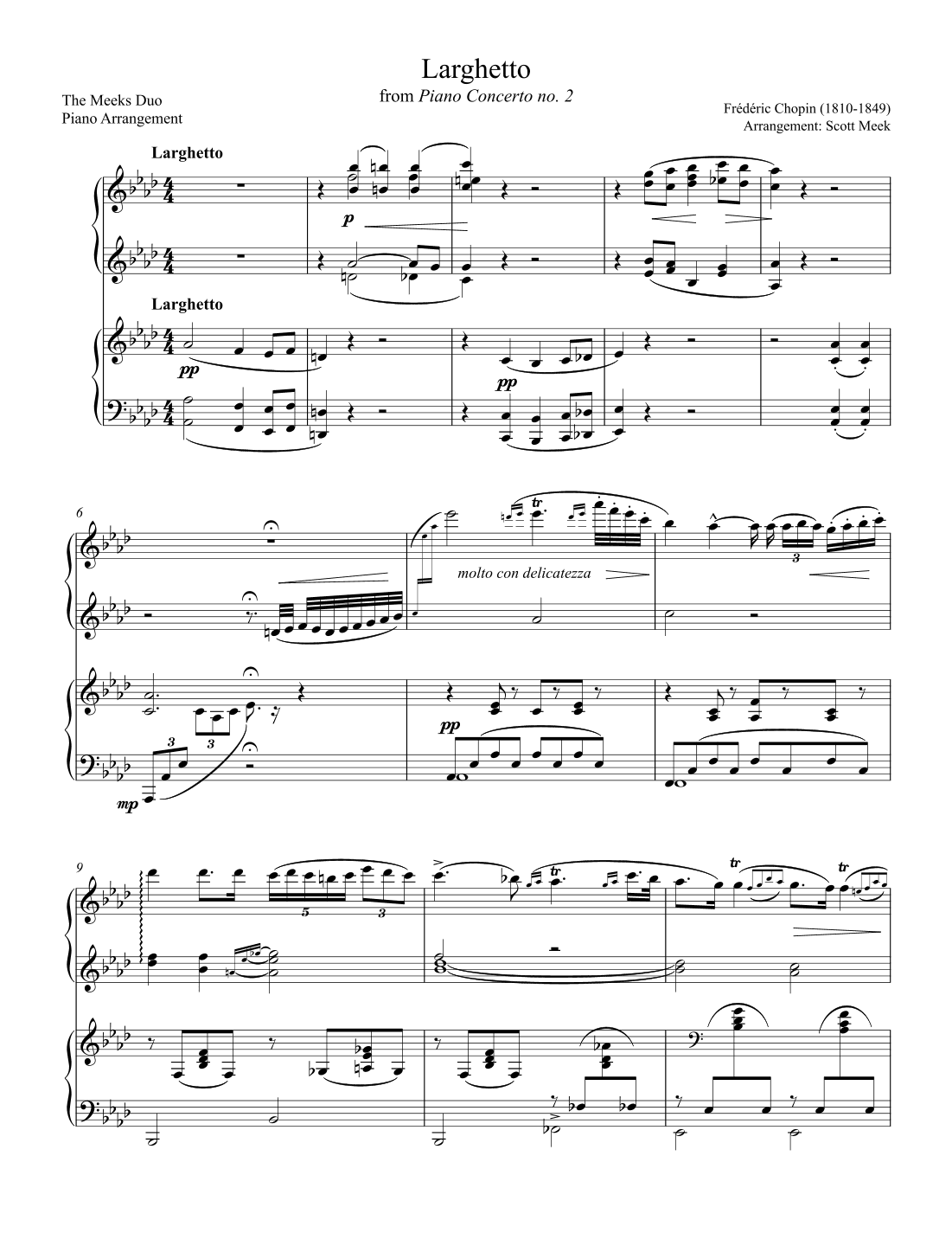 Concerto no. 2 "Larghetto" (2nd movement) (arr. Scott Meek)