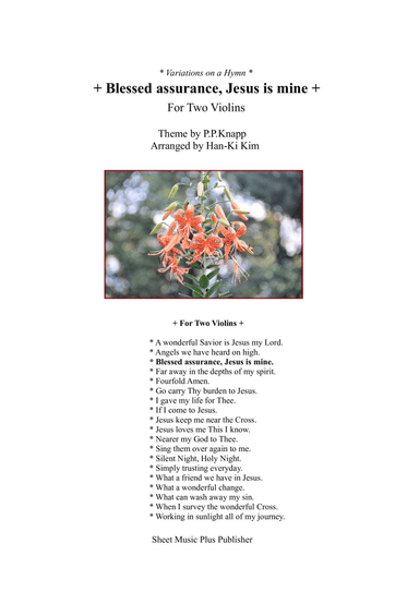 Blessed Assurance, Jesus is mine (For Violin Duet) (arr. Han-Ki Kim)