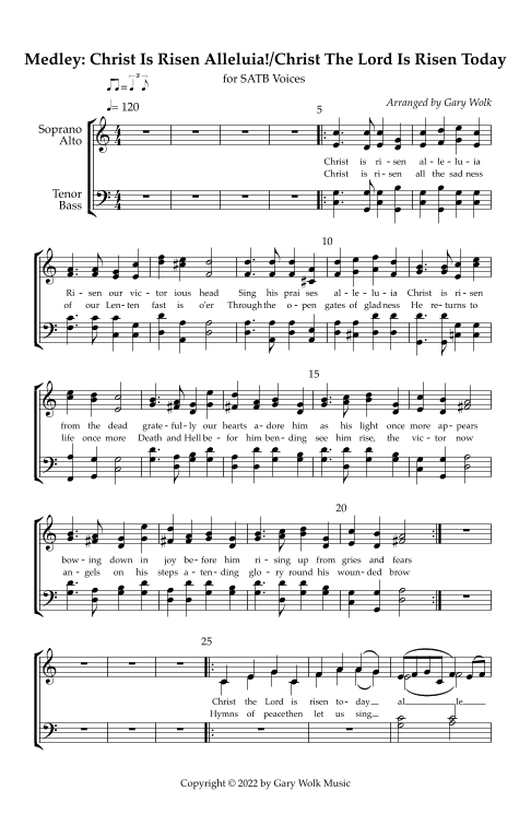 Medley: Christ Is Risen Alleluia/Christ The Lord Is Risen Today (arr. Gary Wolk)