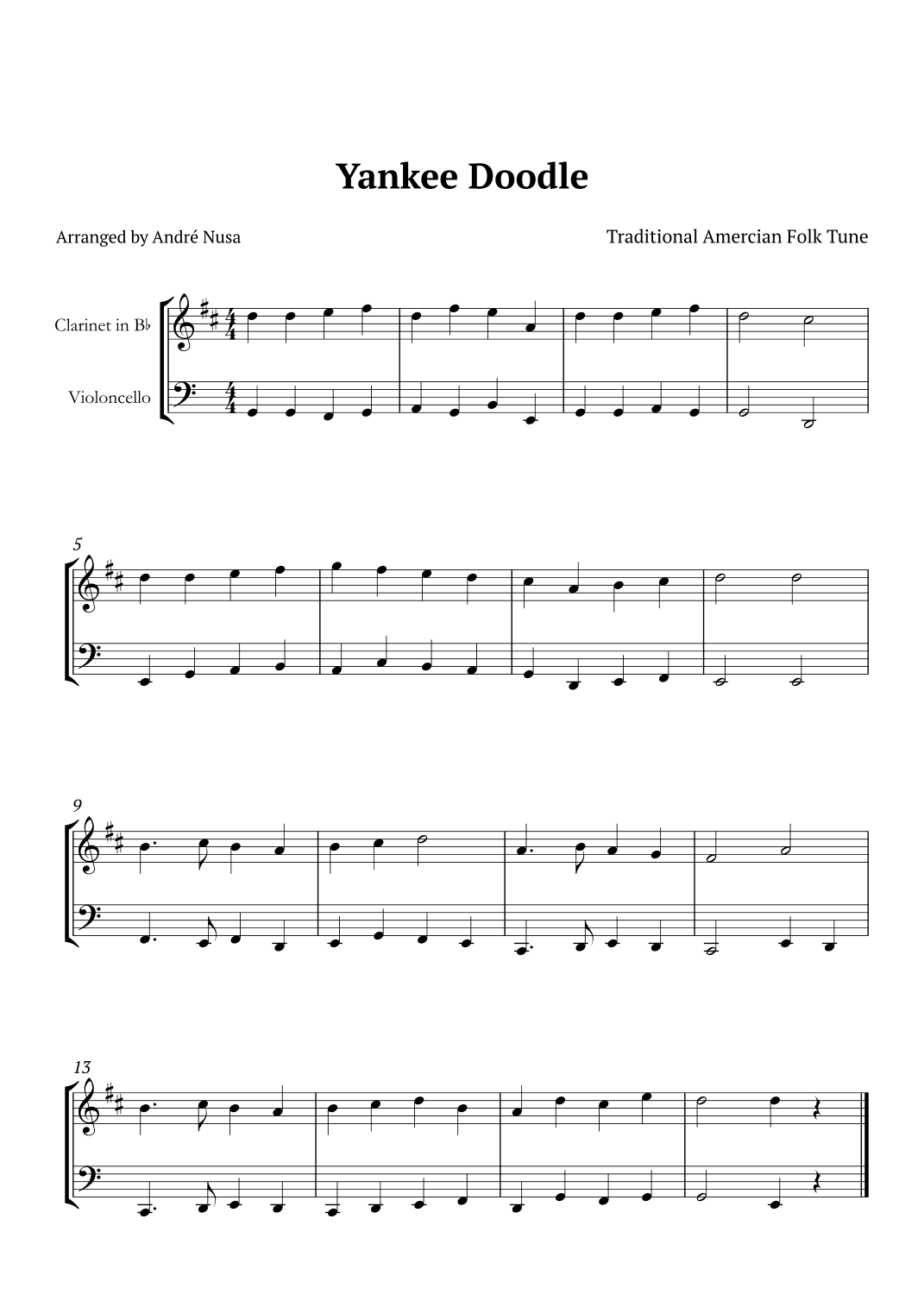 Yankee Doodle (arr. André Nusa)