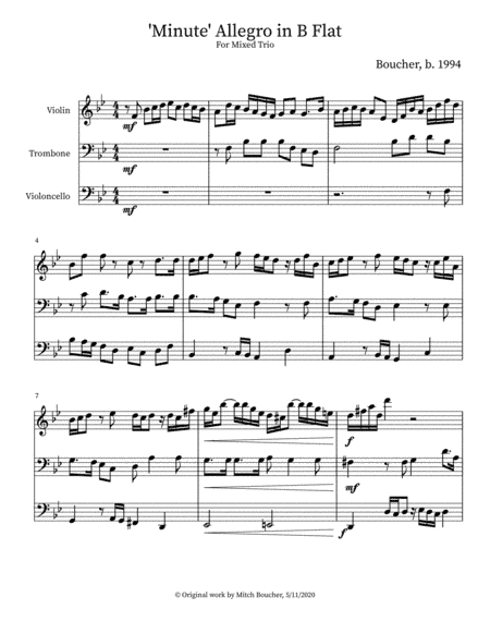 'Minute' Allegro in B Flat