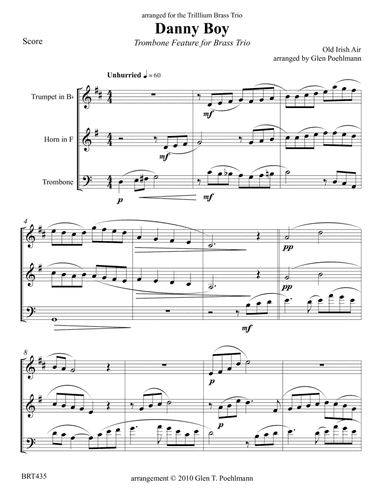 DANNY BOY - BRASS TRIO (Trombone Feature) - unaccompanied (arr. Glen Poehlmann)