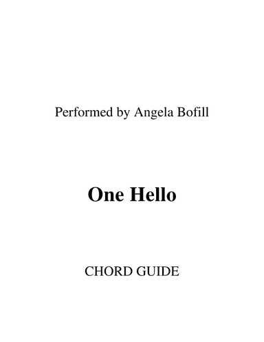 One Hello (arr. RWM)
