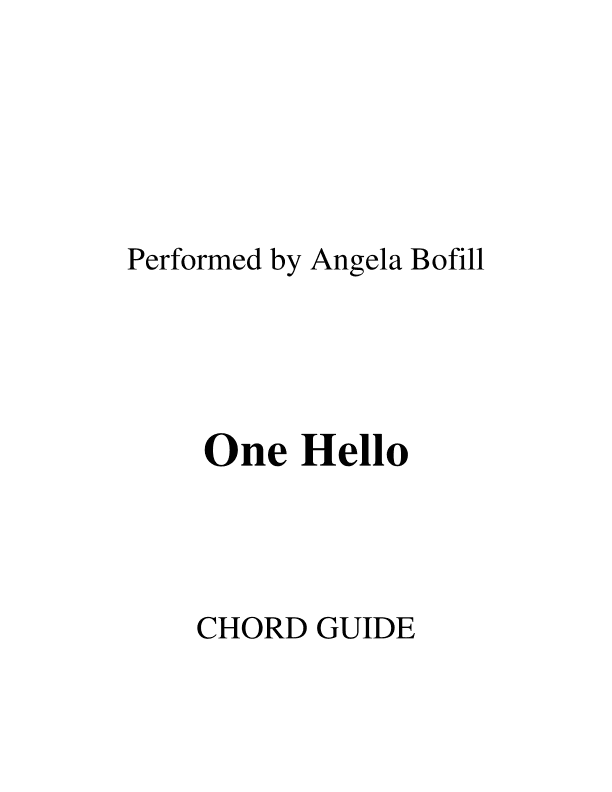 One Hello (arr. RWM)