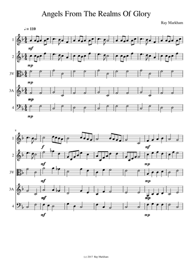 Angels From The Realms Of Glory (arr. Ray Markham)