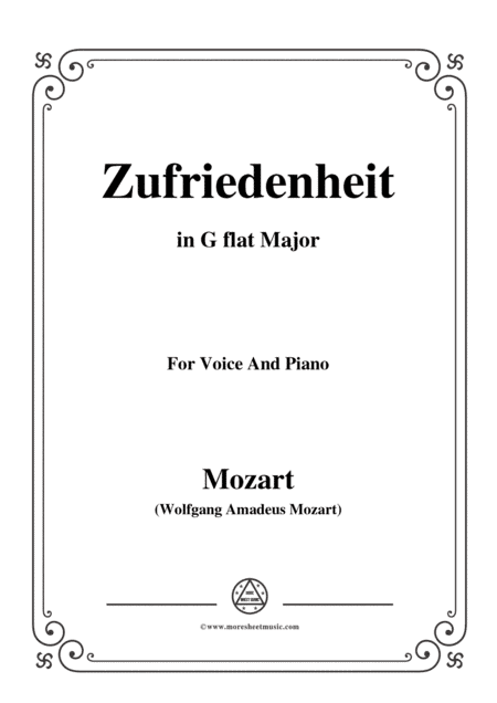 Mozart-Zufriedenheit,in G flat Major,for Voice and Piano (arr. MSM)