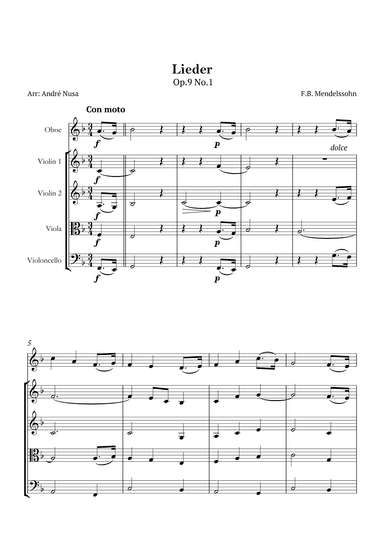 Lieder Op.9 No.1 (arr. André Nusa)