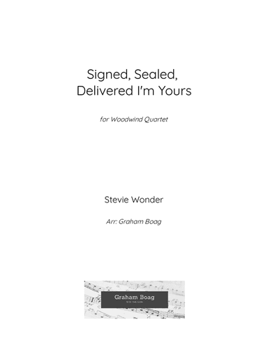 Signed, Sealed, Delivered I'm Yours (arr. Graham Boag)