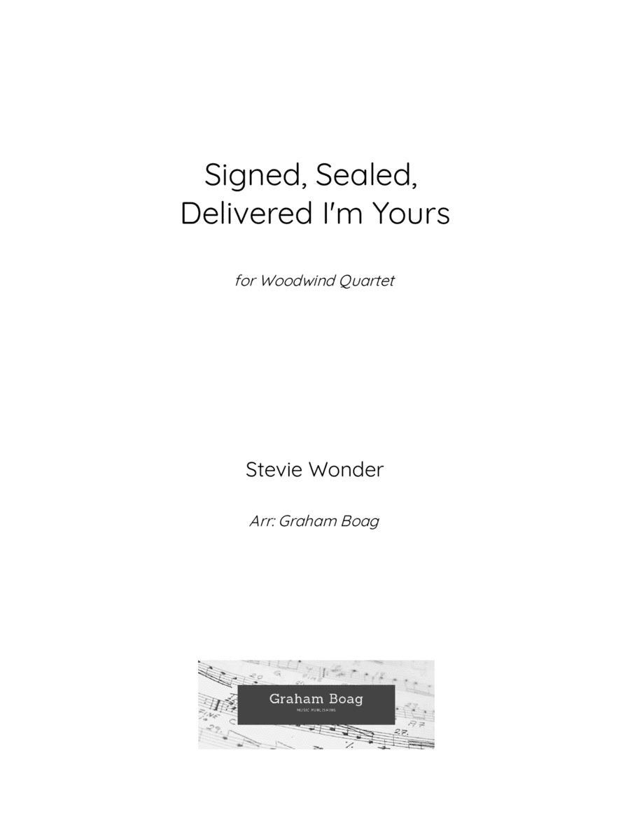 Signed, Sealed, Delivered I'm Yours (arr. Graham Boag)