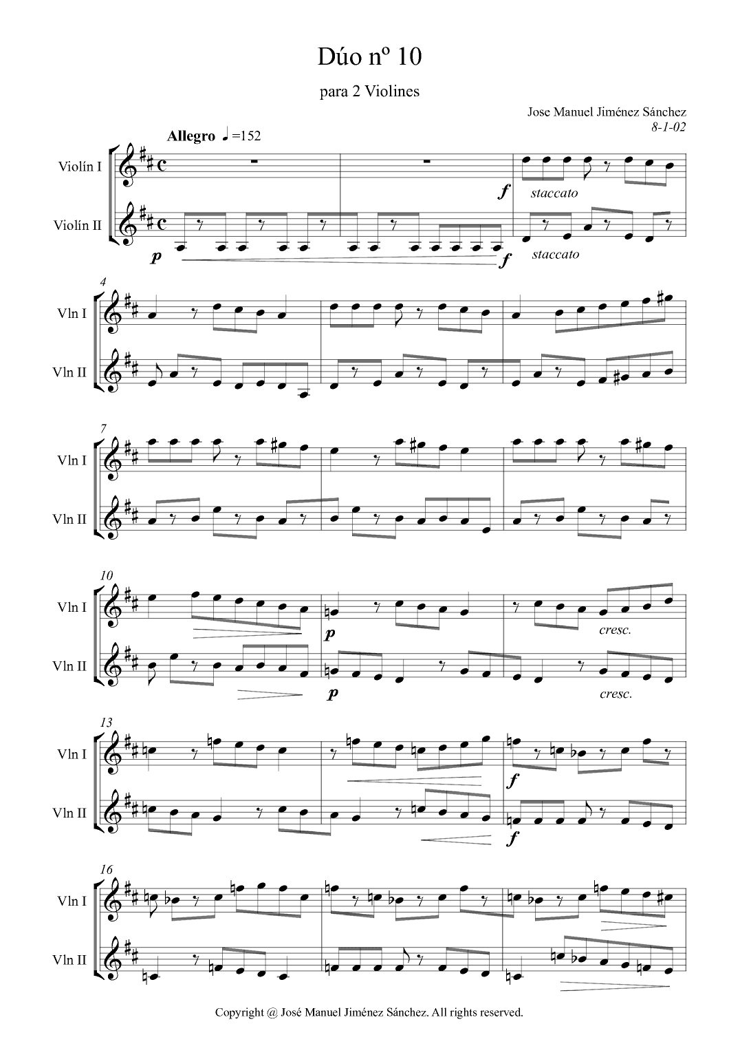 Dúo para 2 violines nº 10