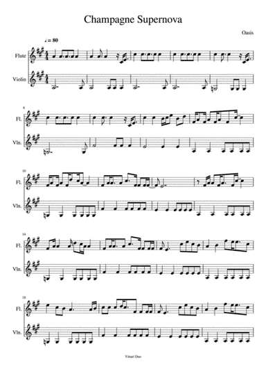 Champagne Supernova (arr. Nia Squirrell, Vittari Duo)