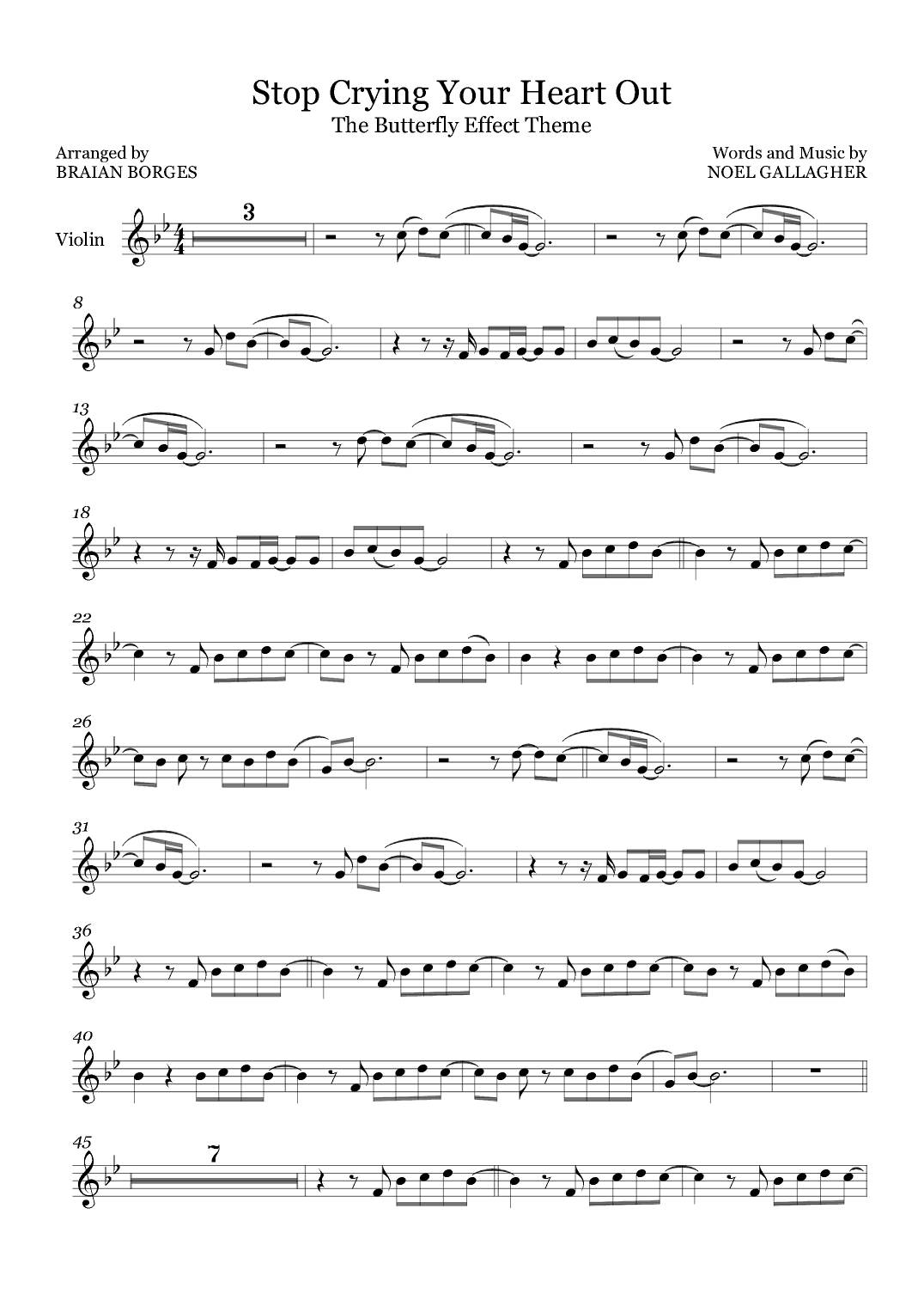 Stop Crying Your Heart Out (arr. Braian Borges)