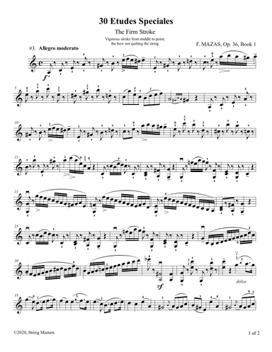 Mazas 75 Melodious & Progressive Studies Op 36, Book 1, No.03 (arr. String Masters)