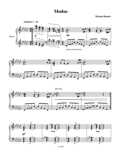 Modus A modern jazz piano solo from Modern Solos