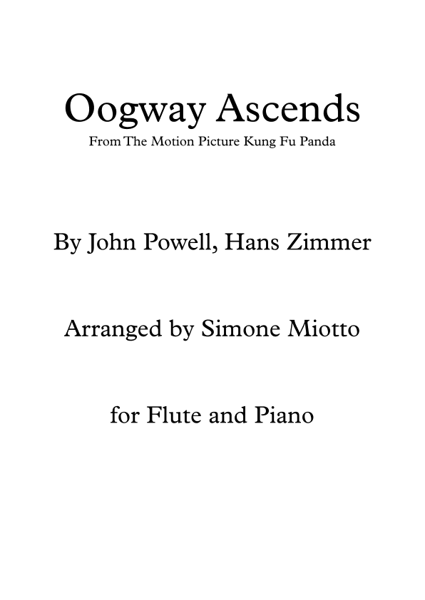 Oogway Ascends (arr. Simone Miotto)