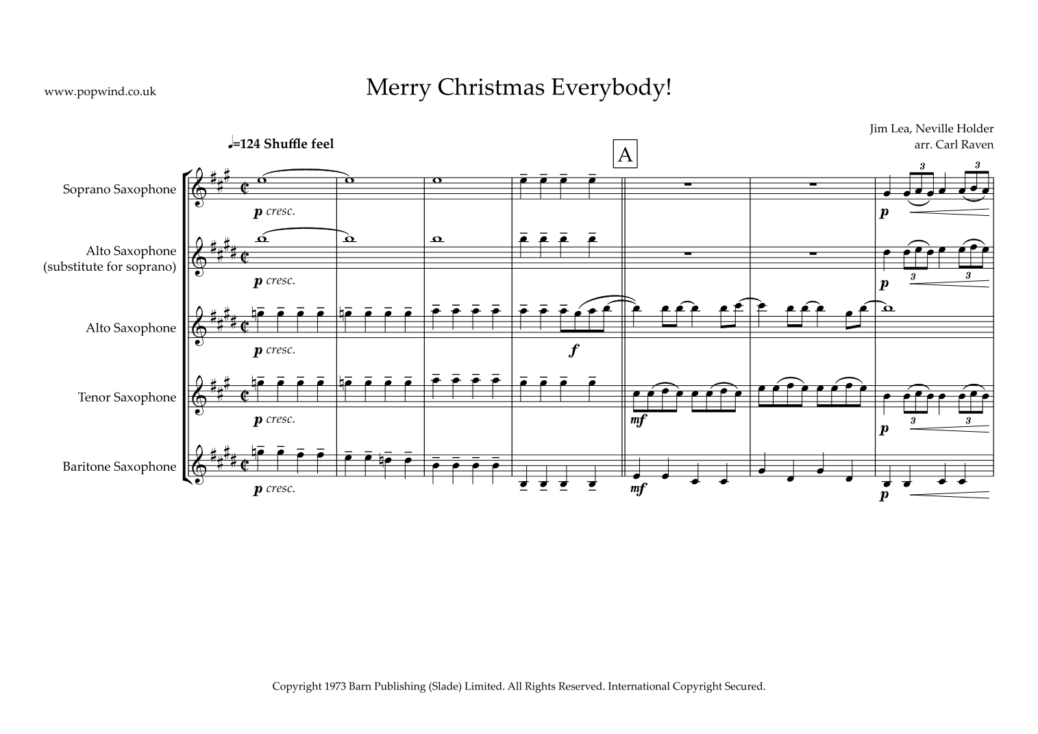 Merry Xmas Everybody (arr. Carl Raven)